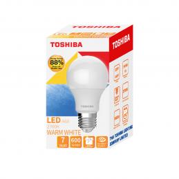 SKI - สกี จำหน่ายสินค้าหลากหลาย และคุณภาพดี | TOSHIBA FT-LED-A60-063 หลอดไฟ LED A60 7 วัตต์ แสงวอร์มไวท์ E27