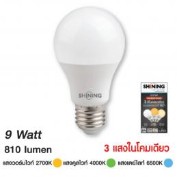 SKI - สกี จำหน่ายสินค้าหลากหลาย และคุณภาพดี | SHINING FT-SED-A60-002 หลอด 3 สเต็ป 3 สี 3 แสงในหลอดเดียว 9 วัตต์