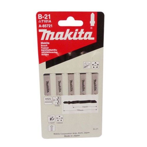 SKI - สกี จำหน่ายสินค้าหลากหลาย และคุณภาพดี | MAKITA ใบเลื่อยจิ๊กซอ #B-21 (A-85721) [ 5ใบ/แพ็ค]