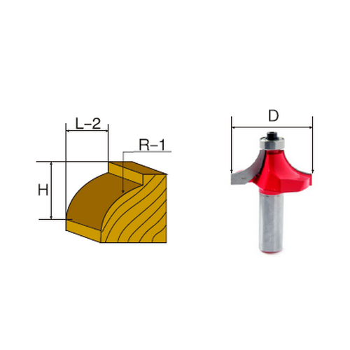 SKI - สกี จำหน่ายสินค้าหลากหลาย และคุณภาพดี | GLOBE 86-12-6612 B-Corner Round ดอกเร้าเตอร์ 1/2x1.3/8นิ้ว