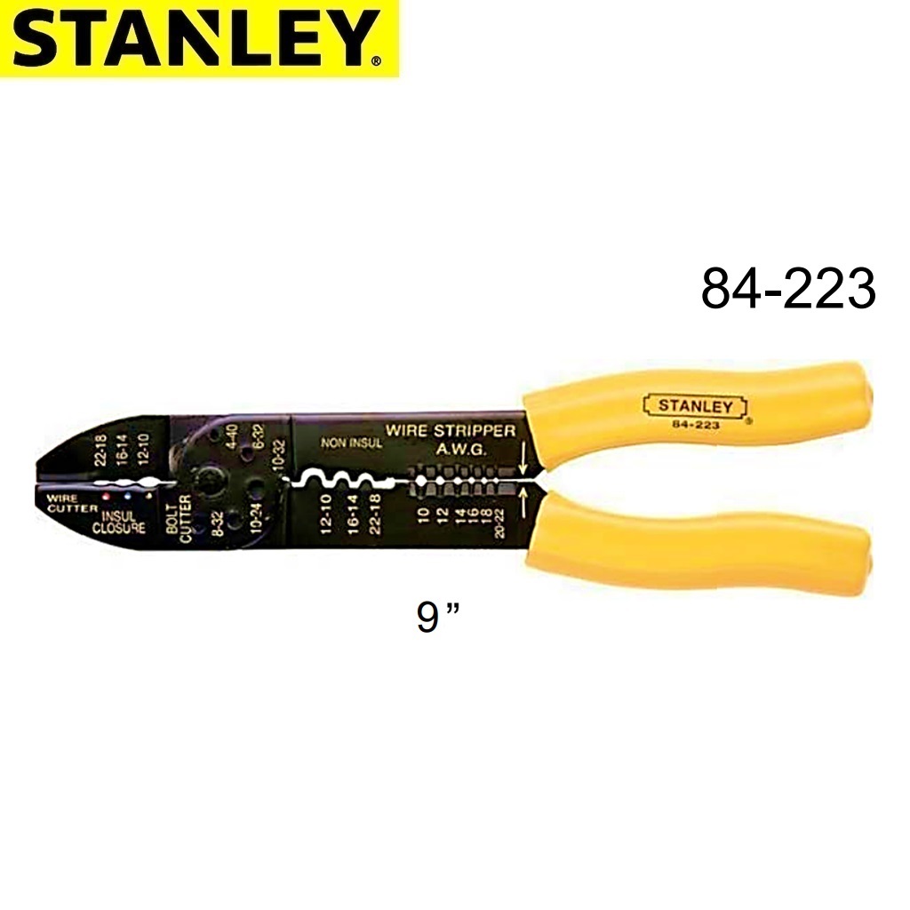 SKI - สกี จำหน่ายสินค้าหลากหลาย และคุณภาพดี | STANLEY #84-223-22 คีมหนีบ,ปอกสายไฟ 9นิ้ว (KKM)