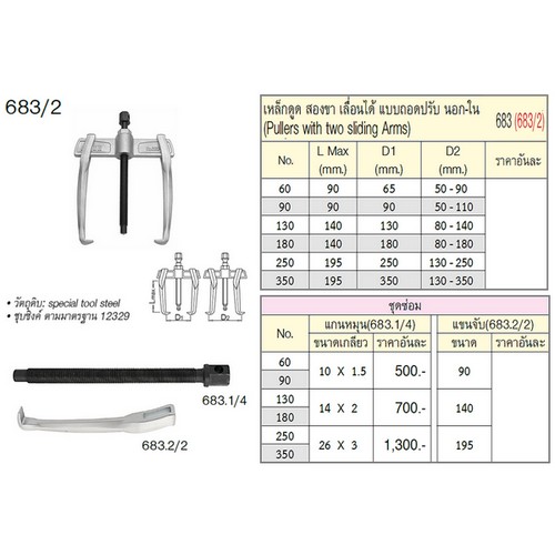 SKI - สกี จำหน่ายสินค้าหลากหลาย และคุณภาพดี | UNIOR 683.1/4 เฉพาะแกนหมุน เหล็กดูด 2 ขา ขนาด 26x3