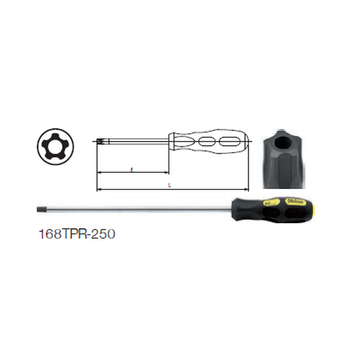 SKI - สกี จำหน่ายสินค้าหลากหลาย และคุณภาพดี | KOKEN 168TPR ไขควงหัว 5 แฉก 20PR ยาว 250mm. (10นิ้ว)