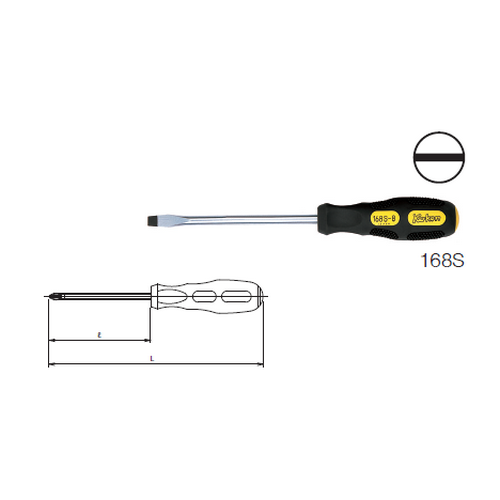 SKI - สกี จำหน่ายสินค้าหลากหลาย และคุณภาพดี | KOKEN 168S ไขควงหัวแบน ด้ามไม่ทลุ 6(150)x6นิ้ว