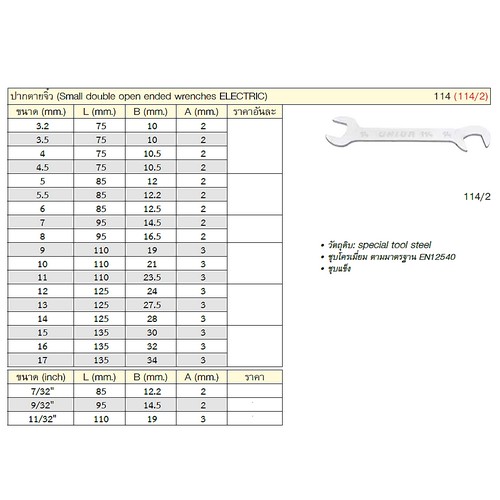 SKI - สกี จำหน่ายสินค้าหลากหลาย และคุณภาพดี | UNIOR 114/2 ปากตายจิ๋ว 12 mm. (114)