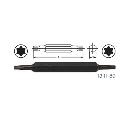 SKI - สกี จำหน่ายสินค้าหลากหลาย และคุณภาพดี | KOKEN 131T-80 ดอกไขควงตอกหัวท๊อกซ์ 2 หัว T27xT30 แกน 5/16นิ้ว