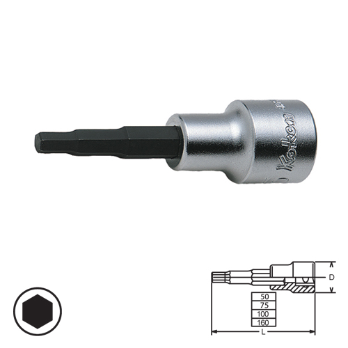 SKI - สกี จำหน่ายสินค้าหลากหลาย และคุณภาพดี | KOKEN 4010M-50-19 บ๊อกเดือยโผล่ 6P-1/2นิ้ว-50-19mm.