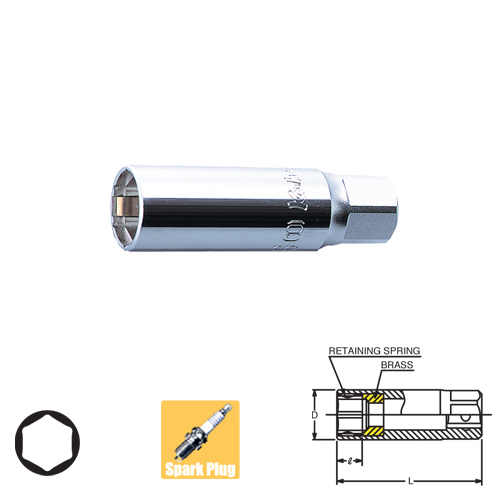 SKI - สกี จำหน่ายสินค้าหลากหลาย และคุณภาพดี | KOKEN 3300C-70-18 ลูกบ๊อกถอดหัวเทียน สปริงหนีบ 3/8นิ้ว-6P-70-18mm.