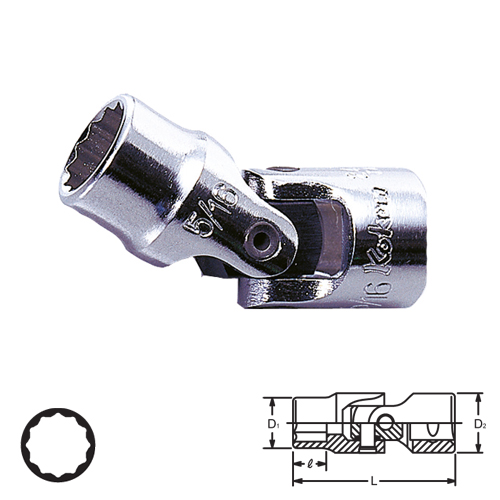 SKI - สกี จำหน่ายสินค้าหลากหลาย และคุณภาพดี | KOKEN 2445A-9/32 บ๊อกข้ออ่อน 1/4นิ้ว-12P-9/32นิ้ว