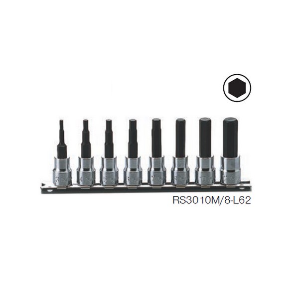 SKI - สกี จำหน่ายสินค้าหลากหลาย และคุณภาพดี | KOKEN RS3010M/8-L38 ชุดบ๊อกซ์เดือยโผล่ หกเหลี่ยม (มิล) 8 ชิ้น ขนาด 3/8นิ้ว ยาว 38mm.